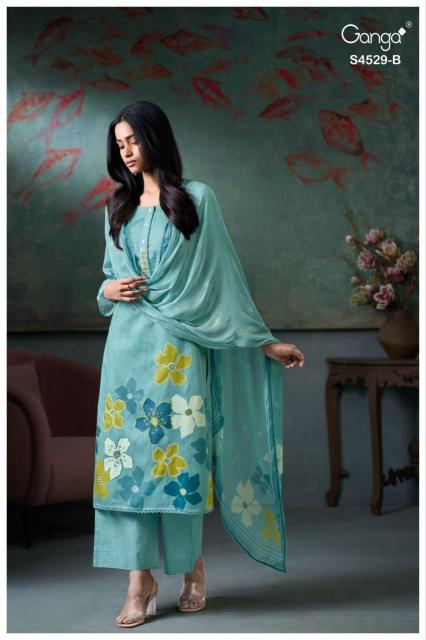 Ganga priarae 4529 venkatagiri cotton dress materials wholesale